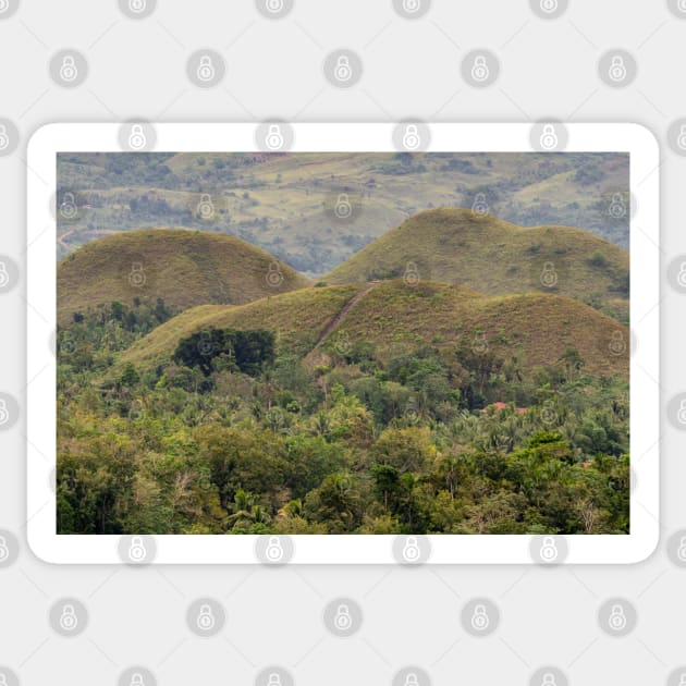 The Chocolate Hills, Carmen, Bohol, Philippines Sticker by Upbeat Traveler